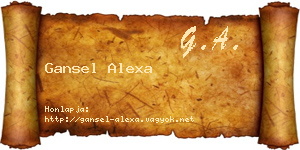 Gansel Alexa névjegykártya